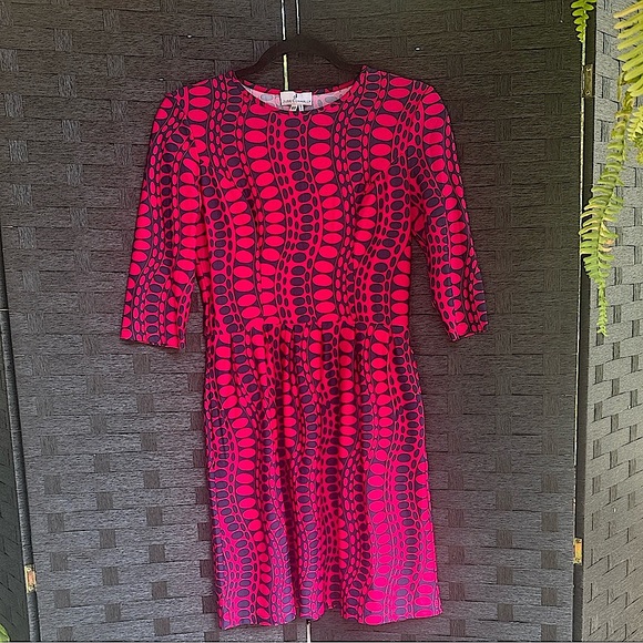 Jude Connally Pink and Navy Dress - Picture 1 of 4